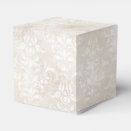 Ivory Grunge Distress Damask Bedankdoosjes (Achterkant)