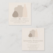 Ivory Handmade Porcelain Pottery Vase keramische p Vierkante Visitekaartje (Voorkant / Achterkant)