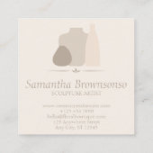 Ivory Handmade Porcelain Pottery Vase keramische p Vierkante Visitekaartje (Achterkant)