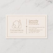 Ivory Handmade Porcelain Sculpture Vase keramiek Visitekaartje (Achterkant)