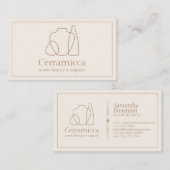 Ivory Handmade Porcelain Sculpture Vase keramiek Visitekaartje (Voorkant / Achterkant)