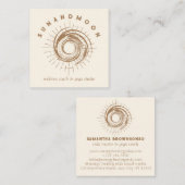 Ivory Healing Dark Curl Sun Moon Spiritueel Vierkante Visitekaartje (Voorkant / Achterkant)