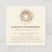 Ivory Healing Dark Curl Sun Moon Spiritueel Vierkante Visitekaartje (Achterkant)