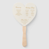 Ivory Heart Trouwprogramma Gouden Crest Monogram Handwaaier (Achterkant)