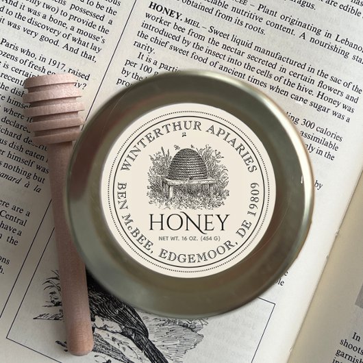 Ivory Honey Jar Label ( Skep)