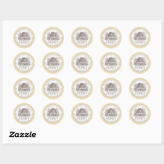 Ivory Honey Jar Label ( Skep) beige Border (Vel)