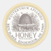 Ivory Honey Jar Label ( Skep) beige Border (Voorkant)