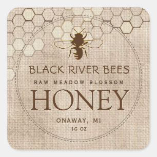 Ivory Honey Label met Honeycomb en gestyleerde bij