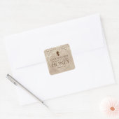 Ivory Honey Label met Honeycomb en gestyleerde bij (Envelop)