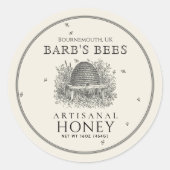 Ivory Honey Label Skep. met bijen (Voorkant)