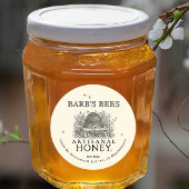 Ivory Honey Label  Skep. met Honingbijen