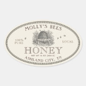 Ivory Honey Skep Label with border (Voorkant)