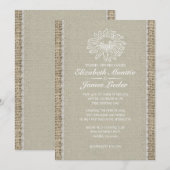 Ivory huwelijksuitnodigingen kaart (Voorkant / Achterkant)