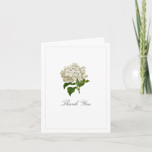 Ivory Hydrangea Flower Baby Shower Baby Photo Bedankkaart (Voorkant)