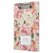 Ivory Hydrangeas and Pink Garden Roses Floral Klembord (Links)