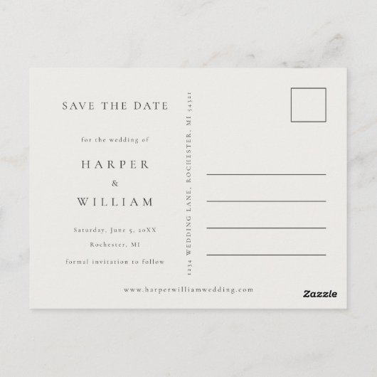 Ivory ingelijste foto Sla de datum op Briefkaart (Achterkant)