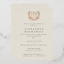 Ivory JD Law Scales+Laurel Wreath Graduparty Folie Uitnodiging