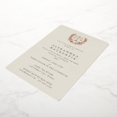 Ivory JD Law Scales+Laurel Wreath Graduparty Folie Uitnodiging (Gedraaid)