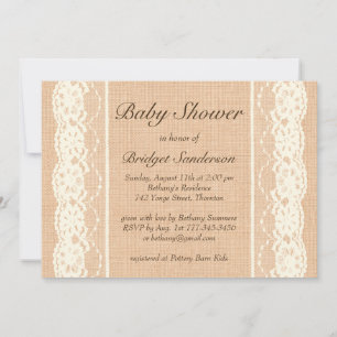 Ivory  Lace Baby shower Kaart