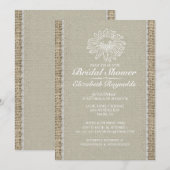 Ivory Lace Bridal Shower Invitations Kaart (Voorkant / Achterkant)