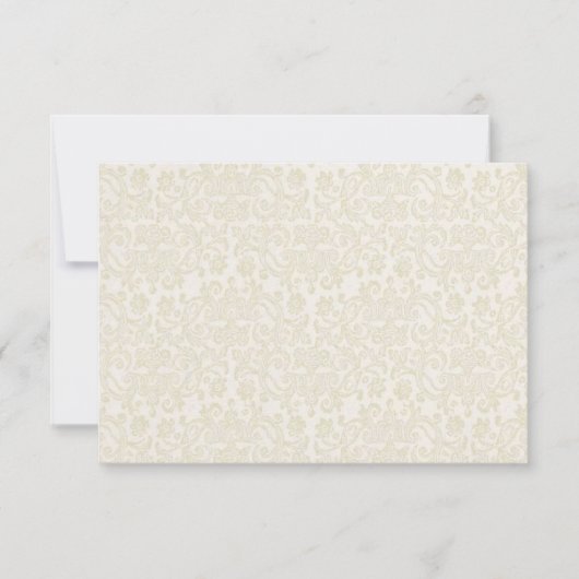 Ivory Lace Damask RSVP Note Card (Voorkant)