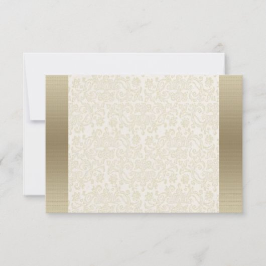 Ivory Lace Damask RSVP Note Card Kaartje (Voorkant)