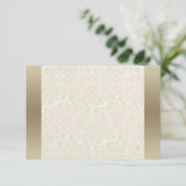 Ivory Lace Damask RSVP Note Card Kaartje (Staand voorkant)