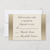 Ivory Lace Damask RSVP Note Card Kaartje (Achterkant)