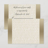 Ivory Lace Damask RSVP Note Card Kaartje (Voorkant / Achterkant)