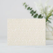 Ivory Lace Damask RSVP Note Card Kaartje (Staand voorkant)