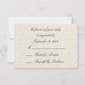 Ivory Lace Damask RSVP Note Card Kaartje (Achterkant)