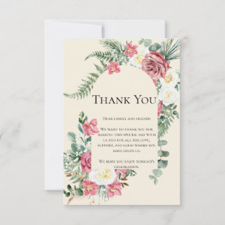 Ivory Lace Elegant Personalized Wedding Gratitude Bedankkaart