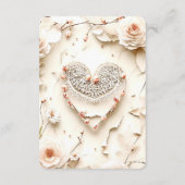 Ivory Lace Floral Romantic Spring Garden Wedding Informatiekaartje (Achterkant)