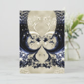 Ivory Lace Fractal Wedding Kaart (Staand voorkant)