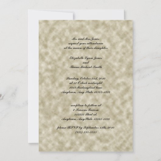 Ivory Lace Fractal Wedding Kaart (Achterkant)