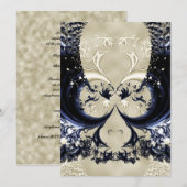 Ivory Lace Fractal Wedding Kaart (Voorkant / Achterkant)