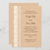 Ivory Lace & Light Burlap Rehearsal Dinner Kaart (Voorkant / Achterkant)