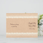 Ivory Lace & Light Burlap Wedding Programme (Staand voorkant)