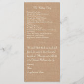  Ivory Lace & Medium Burlap Wedding Programme Programmakaart (Achterkant)
