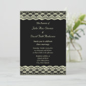 Ivory Lace over het zwarte huwelijk Kaart (Staand voorkant)