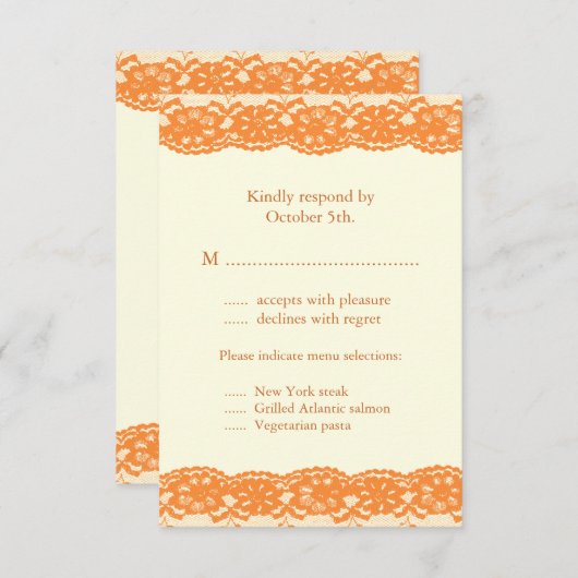 Ivory Lace RSVP (Voorkant / Achterkant)
