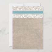 Ivory Lace Rustic Burlap Wedding Invite Glacier Kaart (Achterkant)