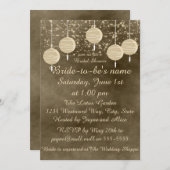 Ivory Lantern Bridal Shower Invitation Kaart (Voorkant / Achterkant)