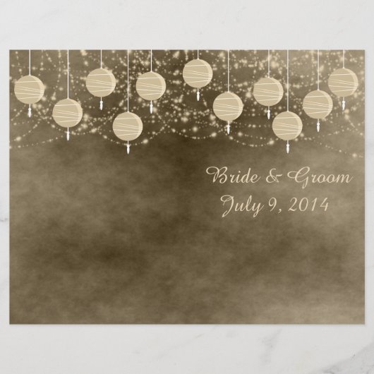 Ivory Lantern Folded Wedding Programme (Voorkant)