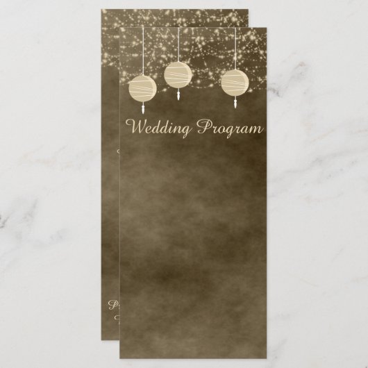 Ivory Lantern Wedding Program Kaart (Voorkant / Achterkant)