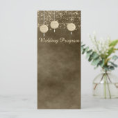 Ivory Lantern Wedding Program Kaart (Staand voorkant)