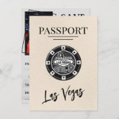 Ivory Las Vegas Passport Bewaar de datum Save The Date (Voorkant / Achterkant)