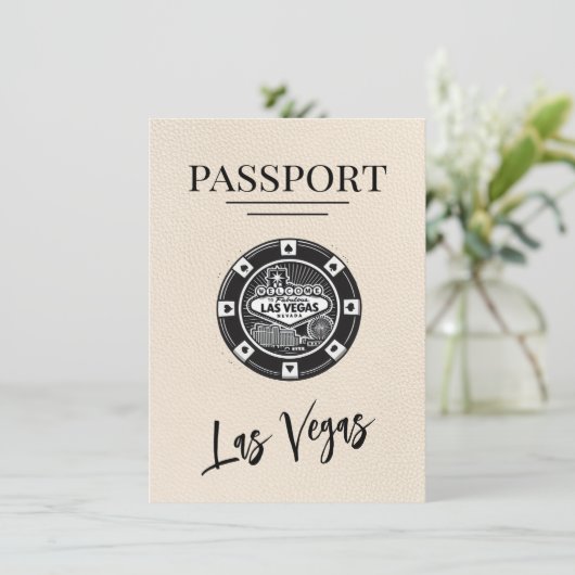 Ivory Las Vegas Passport Bewaar de datum Save The Date (Staand voorkant)