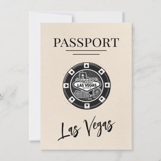 Ivory Las Vegas Passport Bewaar de datum Save The Date (Voorkant)