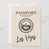 Ivory Las Vegas Passport Wedding Kaart (Achterkant)